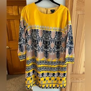 Yellow, White, Blue, and Purple J Crew Dress